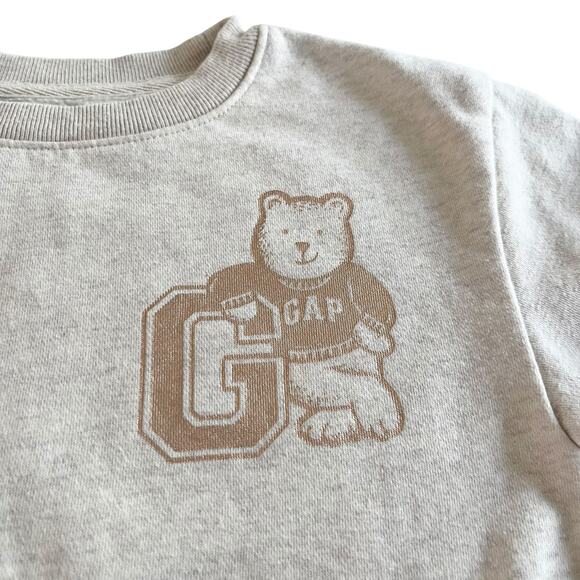 GAP Boys Ecru Logo Pullover Sweatshirt size 5 - Picture 2 of 5